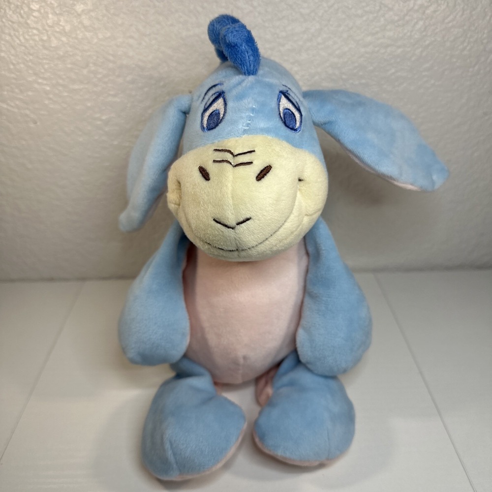 Disney Baby Eeyore Rattle Plush Stuffed Infant Toy Winnie the Pooh Crinkle 10"